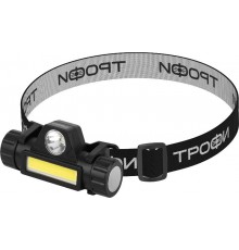 Фонарь налобный светодиодный Трофи GA-101 аккумуляторный 3 Вт COB + 3 Вт LED 2 режима магнит  Б0069568  Трофи