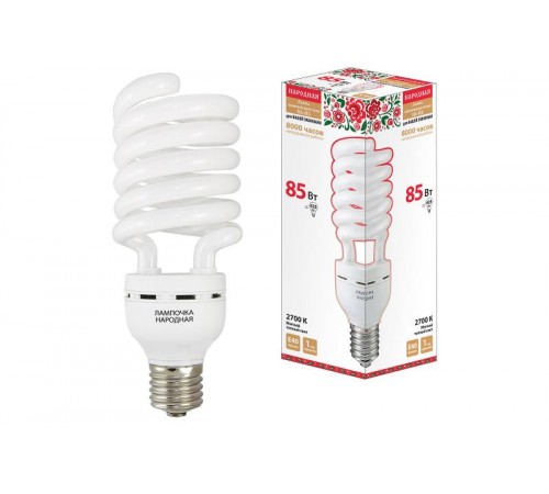 Лампа энергосберегающая КЛЛ  85Вт Е40 827 cпираль НЛ-HS  SQ0347-0043  TDM