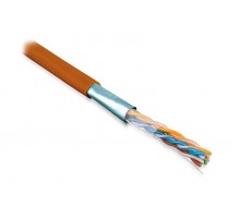 Кабель витая пара FUTP4-C5E-S24-IN-LSZH-OR-305 (305м) F/UTP,кат.5e,4п.(24AWG),одн.(solid),экр.-ф.,LSZH,нг(С)-HF,-20°C-+75°C,оранж.  45528  Hyperline
