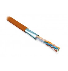 Кабель витая пара FUTP4-C5E-S24-IN-LSZH-OR-305 (305м) F/UTP,кат.5e,4п.(24AWG),одн.(solid),экр.-ф.,LSZH,нг(С)-HF,-20°C-+75°C,оранж.  45528  Hyperline