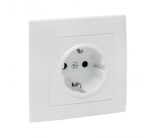Валенсия розетка 1-местная с/з 16А белая с защ. штор. EKF PROxima   EWR16-028-10   EKF