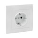 Валенсия розетка 1-местная с/з 16А белая с защ. штор. EKF PROxima   EWR16-028-10   EKF