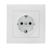 Валенсия розетка 1-местная с/з 16А белая с защ. штор. EKF PROxima   EWR16-028-10   EKF
