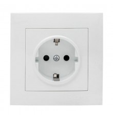 Валенсия розетка 1-местная с/з 16А белая с защ. штор. EKF PROxima   EWR16-028-10   EKF