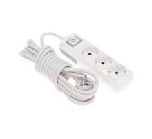 Удлинитель PREMIUM 3 гнезда, 5м, 3х1,5мм, с/з, с выключателем, белый  13-4105  REXANT