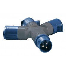 Адаптер трехлучевой ССИ-1013 2P+PE 16А 200-250В IP44  PAS31-016-3  IEK