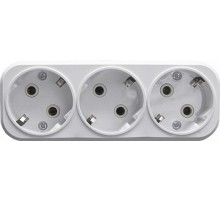 ADP16-23-20 Разветвитель сетевой 3-местный с/з, 250В,16A, белый  39024  STEKKER