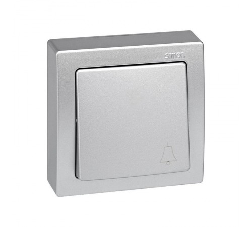 Simon 73 Клавиша для выключателя одноклавишного кнопочного с пиктограммой "звонок", S73 Loft, алюминий  73017-63  Simon