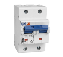 Выключатель автоматический двухполюсный OptiDin BM125 100А D 15кА (BM125-2D100-14ln-УХЛ3)  138599  КЭАЗ