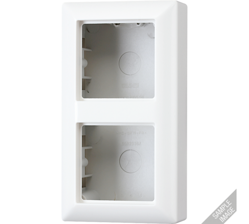 Рамка для вертикальной и горизонтальной установки, 2 поста, накладной монтаж; дюропласт; слоновая кость; AS500  AS582AW  Jung