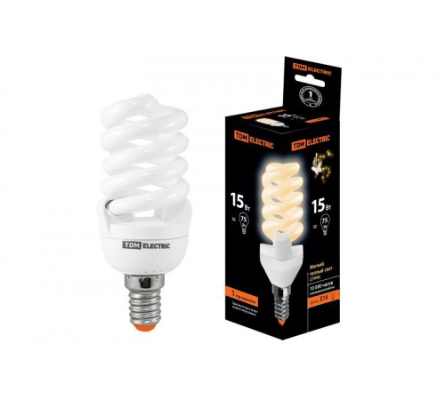 Лампа энергосберегающая КЛЛ 15Вт E14 827 cпираль FSТ2 42х103мм  SQ0323-0055  TDM