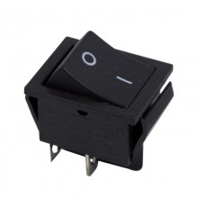 Выключатель клавишный 250V 15А (4с) (ON)-OFF черный Б/Фикс  36-2380  REXANT