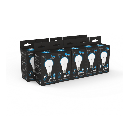 Лампа светодиодная A60 16W 1520lm 6500K E27 LED 1/10/50  102502316  Gauss
