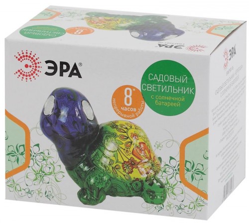 Cветильник садовый декоративный Черепаха на солнечной батарее ERAFYS01-06 полистоун, 13 см  Б0038499  ЭРА