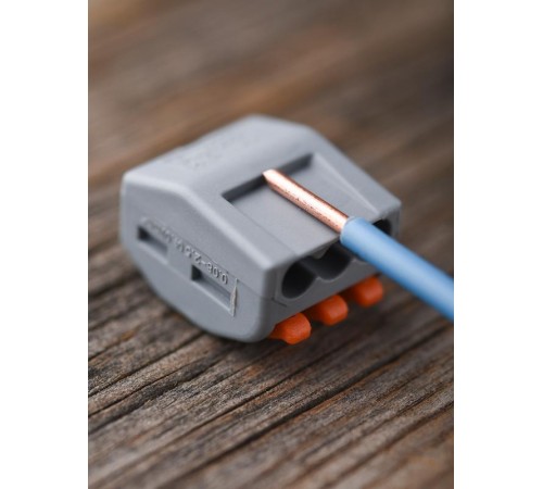 Строительно-монтажная клемма СМК 222-413 с рычагом 3 отверстия 0,08-2,5мм2 (100шт.) EKF PROxima  plc-smk-413  EKF