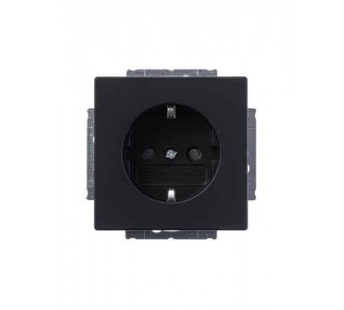 Розетка SCHUKO 16А 250В с защитными шторками, серия solo/future, цвет чёрный бархат  2013-0-5333   2CKA002013A5333  ABB