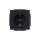 Розетка SCHUKO 16А 250В с защитными шторками, серия solo/future, цвет чёрный бархат  2013-0-5333   2CKA002013A5333  ABB