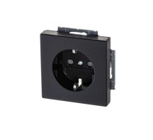 Розетка SCHUKO 16А 250В с защитными шторками, серия solo/future, цвет чёрный бархат  2013-0-5333   2CKA002013A5333  ABB