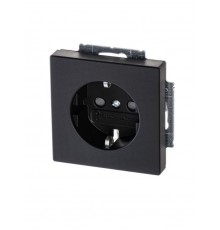 Розетка SCHUKO 16А 250В с защитными шторками, серия solo/future, цвет чёрный бархат  2013-0-5333   2CKA002013A5333  ABB