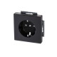 Розетка SCHUKO 16А 250В с защитными шторками, серия solo/future, цвет чёрный бархат  2013-0-5333   2CKA002013A5333  ABB