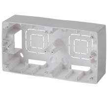 12-6102-03 ЭРА Коробка наклад. монтажа 2 поста, Эра12, алюминий  Б0043172  ЭРА