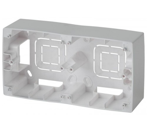 12-6102-03 ЭРА Коробка наклад. монтажа 2 поста, Эра12, алюминий  Б0043172  ЭРА