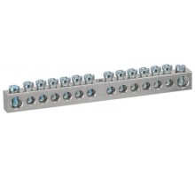 Шина  NO-224-82 PEN земля-ноль 6х9мм 14/1 никелированная с креплениями по центру  Б0062876  ЭРА