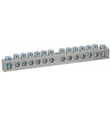 Шина  NO-224-82 PEN земля-ноль 6х9мм 14/1 никелированная с креплениями по центру  Б0062876  ЭРА