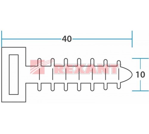 Дюбель под стяжку (база), d=10 х 40 мм, черный, упаковка 100 шт.  07-4512  REXANT