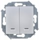 Simon 15 Алюминий Выключатель 2-кл с подсветкой, 16А 250В, винт. зажим  1591392-033  Simon