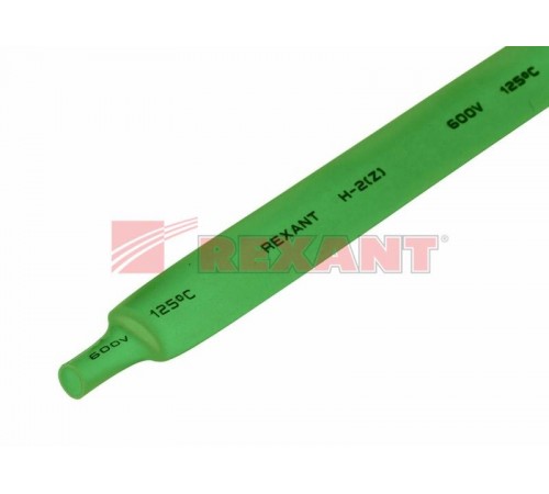 Термоусадочная трубка 9,0/4,5 мм, зеленая, упаковка 50 шт. по 1 м  20-9003  REXANT