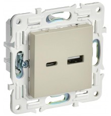 SKANDY Розетка USB A+C 3,1А SK-R14B бежевый  SK-U22-D31-K10  IEK