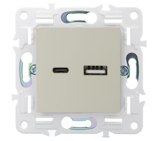 SKANDY Розетка USB A+C 3,1А SK-R14B бежевый  SK-U22-D31-K10  IEK