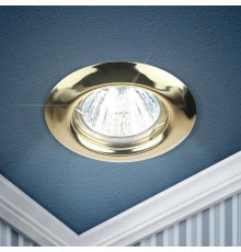 Светильник точечный встраиваемый под лампу ST3 50Вт MR16 золото штампованный  C0043802  ЭРА