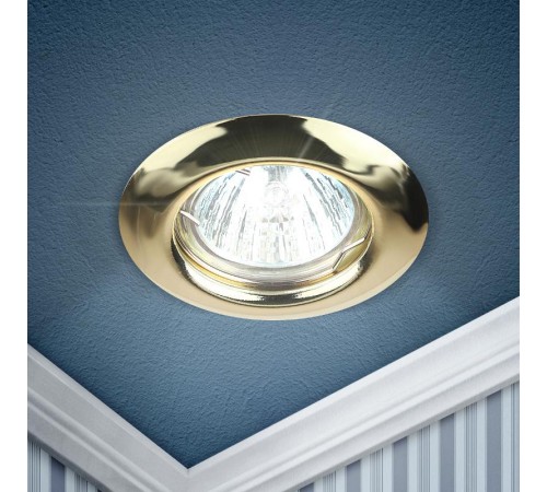 Светильник точечный встраиваемый под лампу ST3 50Вт MR16 золото штампованный  C0043802  ЭРА