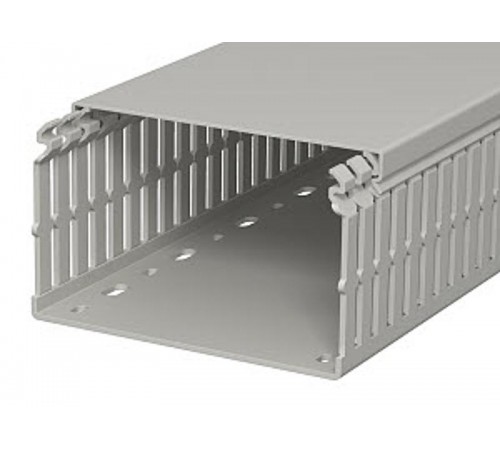 Кабель-канал перфорированный LKV N 75x125x2000 мм ПВХ серый RAL7030  6178430  OBO Bettermann