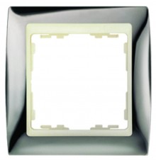 Simon 82 Рамка декоративная, 4 поста, S82, вороненая сталь-слоновая кость  82744-67  Simon