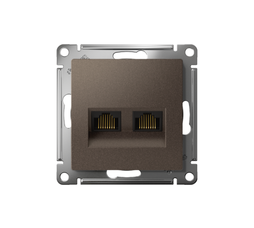 AtlasDesign Мокко Розетка 2-ая компьютерная RJ45+RJ45, кат.5E, механизм  ATN000685  SE