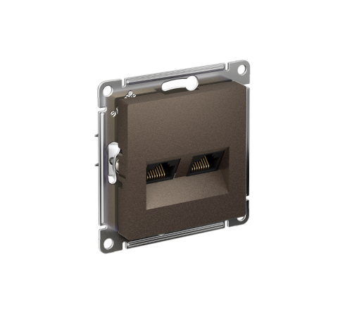 AtlasDesign Мокко Розетка 2-ая компьютерная RJ45+RJ45, кат.5E, механизм  ATN000685  SE