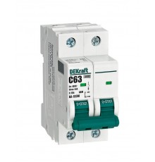 Выключатель автоматический без теплозащиты двухполюсный ВА-103М2P 63А характеристика C 6кА  12517DEK  Dekraft