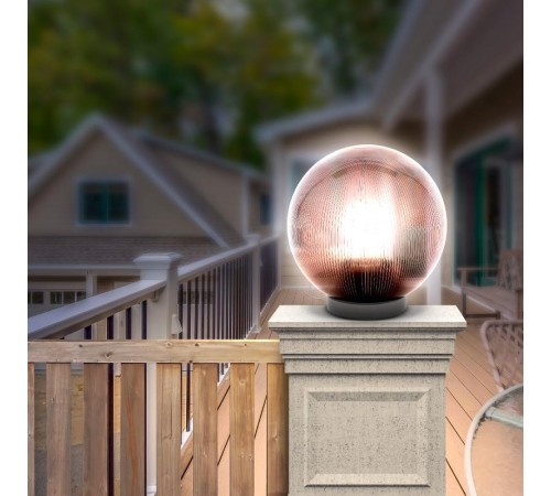 Светильник садово-парковый НТУ 02-100-355 без опоры, шар дымчатый призма D=350 mm  Б0048073  ЭРА