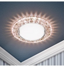 Светильник точечный встраиваемый под лампу DK LD24 15Вт GX53 шампань с подсветкой  Б0029632  ЭРА