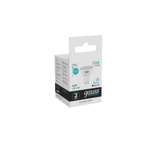 Лампа светодиодная LED 5,5Вт GU10 220В 4100К Elementary MR16  13626  Gauss