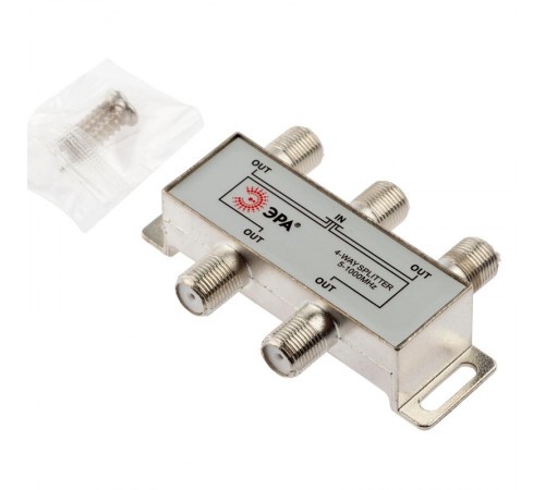 Делитель ТВ   D-F-03 4 ответвления под F разъём 5-1000 МГц  Б0048319  ЭРА