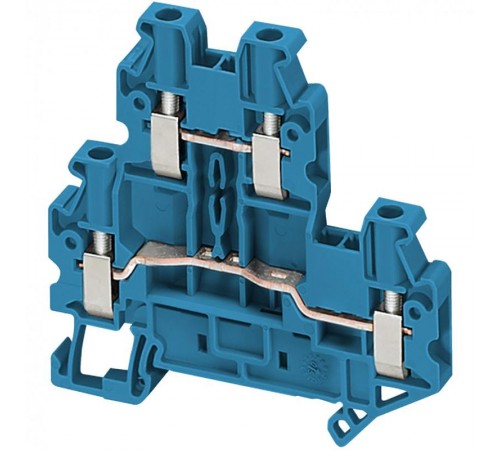 КЛЕММНИК ВИНТОВОЙ ПРОХОДНОЙ, СЕЧЕНИЕМ ПРОВОДА 4ММ2, 2ВХ/2ВЫХ СИНИЙ  NSYTRV24DBL  Schneider Electric