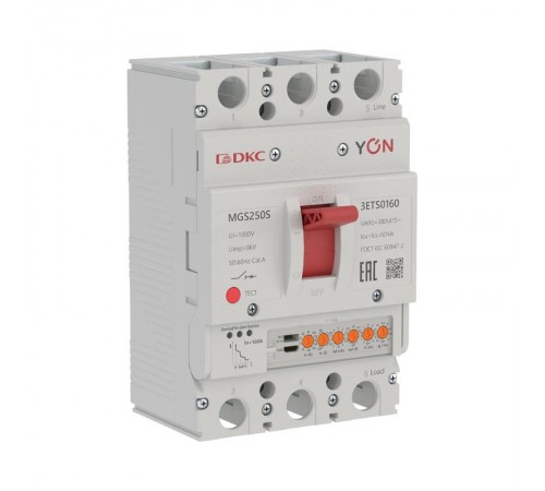 Авт. выкл. YON MGS250S 3P 63-160A 50kA с электронным расцепителем ETS  MGS250S-3ETS0160  DKC
