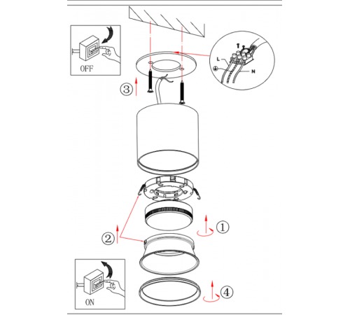 Светильник накладной подсветка OL8 GX53 BK под лампу Gx53, алюминий, цвет черный (40/800)  Б0048538  ЭРА
