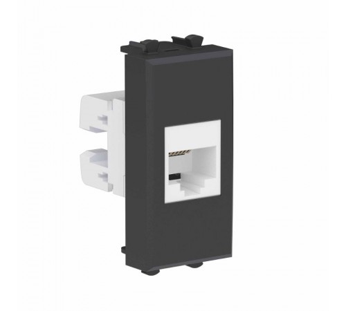 Телефонная розетка RJ-12 без шторки модульная, "Avanti", "Черный матовый", 1 модуль  4412611  DKC