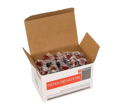 Переключатель ANC-22 3P красный с подсветкой 220В NO+NC EKF PROxima  psw-ans-3p-r-220  EKF