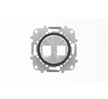 Накладка для 2-х суппортов/разъёмов типа 2017... или 2018..., со стальным суппортом, серия SKY Moon, кольцо чёрное стекло2CLA861820A1501 ABB